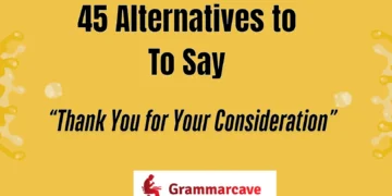 Thank You for Your Consideration